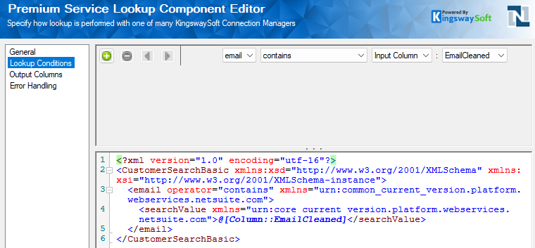 Premium Service Lookup conditions configuration
